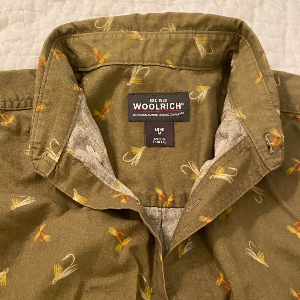 Woolrich Khaki Shirt with Fly Pattern